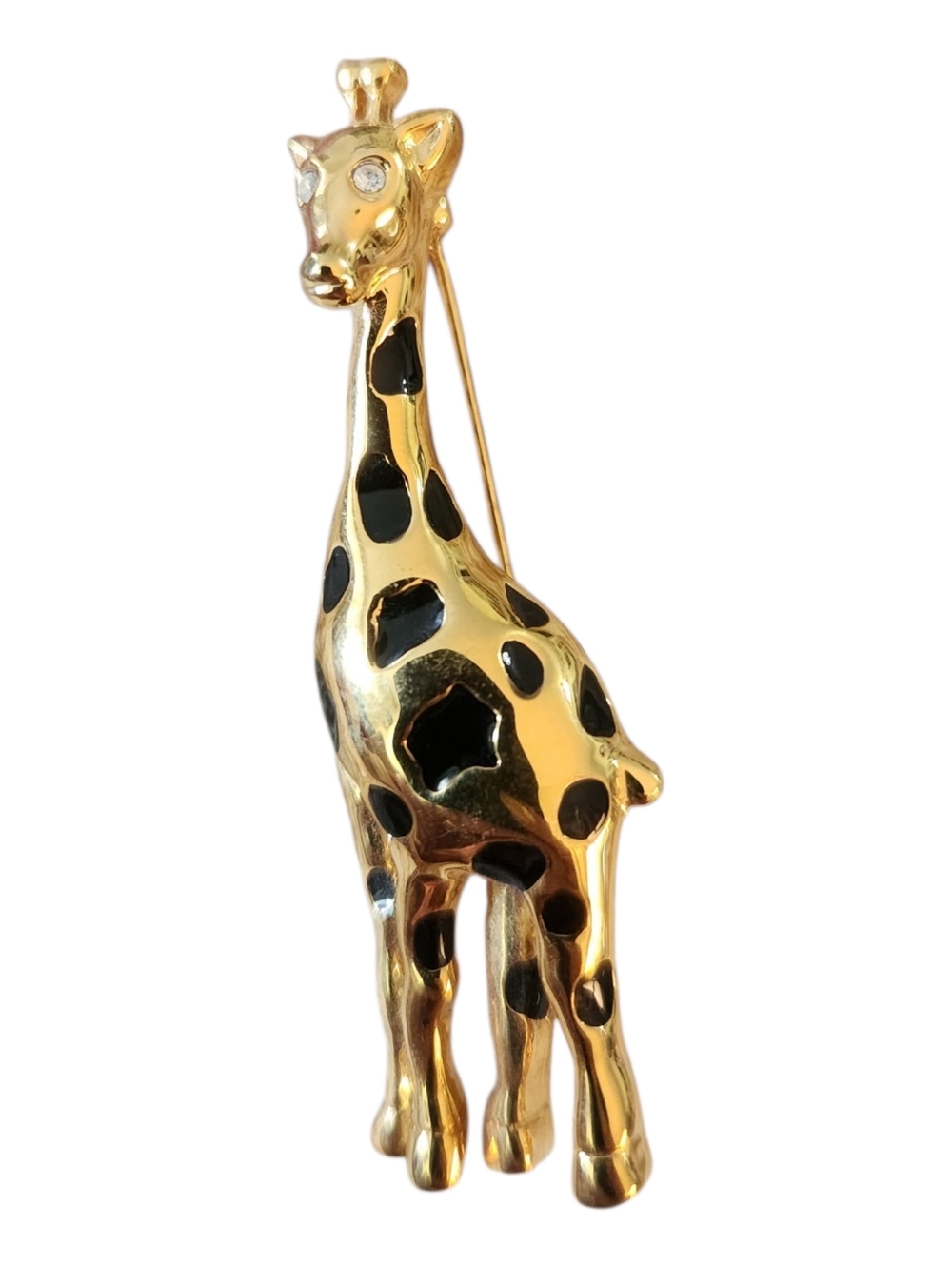 Monet Giraffe Pin Brooch In Gold and Black
